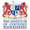 logo of the Institute of Certified Bookkeepers featuring a crest with a lion and imagery representing accounting and finance professionals including a quill and a calculator nine bookkeeping principles important for professionals